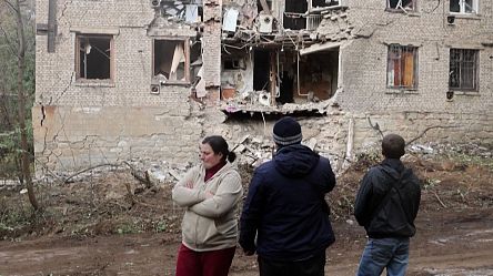 A night of Russian shelling in eastern Ukraine leaves houses and flats destroyed